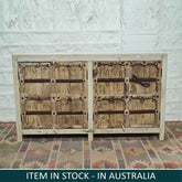 Indian Antique Old Door Solid Wood Buffet Sideboard
